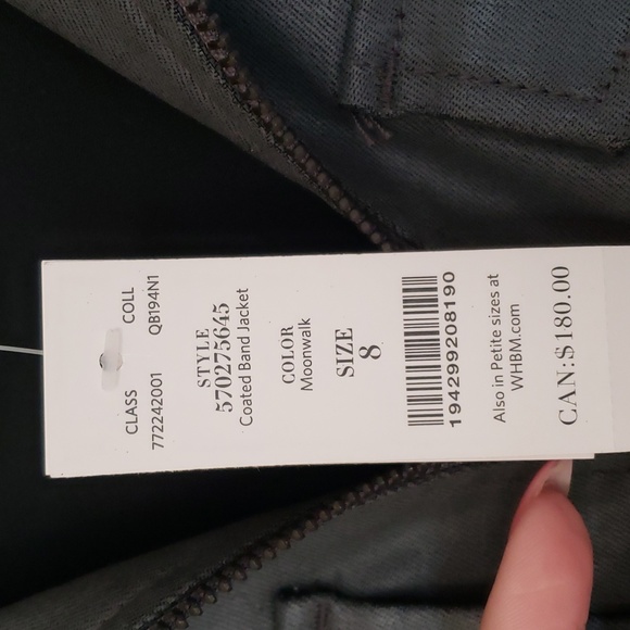 WHBM Coated Denim Jacket, Size 8, Gray - Picture 2 of 6